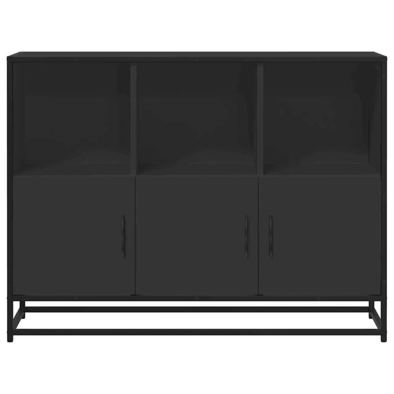 Sideboard 100x35x76cm edited wood zwart Practical and removable