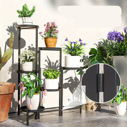 Plantenstandaard – Bloemenhouder – Plantenrek – Plantenhouder – Bloemenstandaard – Inklapbaar – Roestvrij Metaal – 80 cm Hoog – Geschikt Binnen en Buiten
