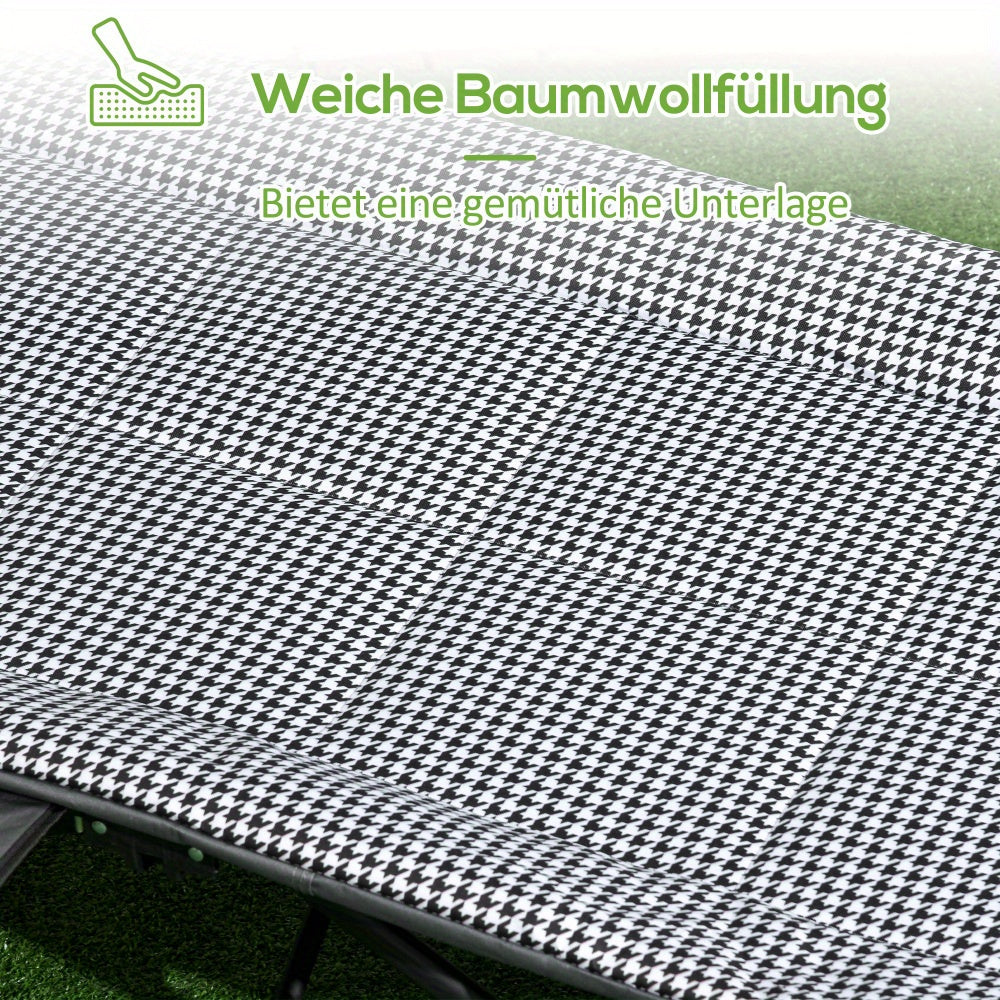 Campingbedje – Reisbedje – Campingbed – Vouwbed – Ligstoel – Aluminium Frame – Inklapbaar Met Bekerhouder – Max 120 Kg – 68x186x48 Cm – Zwart