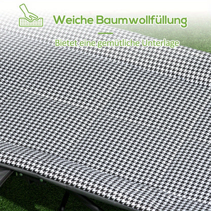 Campingbedje – Reisbedje – Campingbed – Vouwbed – Ligstoel – Aluminium Frame – Inklapbaar Met Bekerhouder – Max 120 Kg – 68x186x48 Cm – Zwart