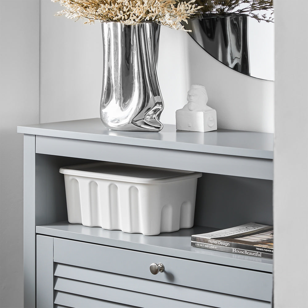 Schoenenkast – Schoenenrek – Schoenenopberger – Schoenenkast – Opbergkast – 2 Kleppen – Compact 80x108x25 cm – MDF & Spaanplaat Wendbaar