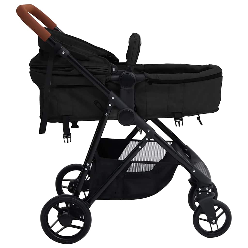 Kinderwagen – Buggy – Reiswieg – Babywagen – 3-in-1 Kinderwagen Anthraciet – Stalen Frame – 5-Punts Veiligheidsharnas