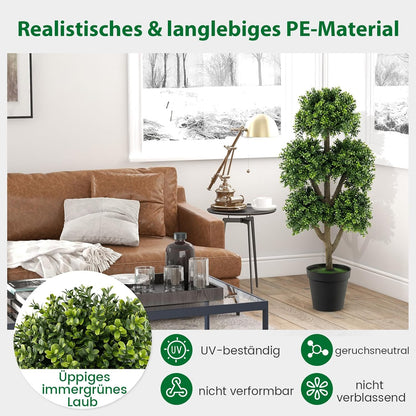Kunstboom Buxus – Kunstplant – Kunstboom Bolvormig – Kunstplant Pot – Kunstbuxus – Onderhoudsvrij – 115 cm Hoog