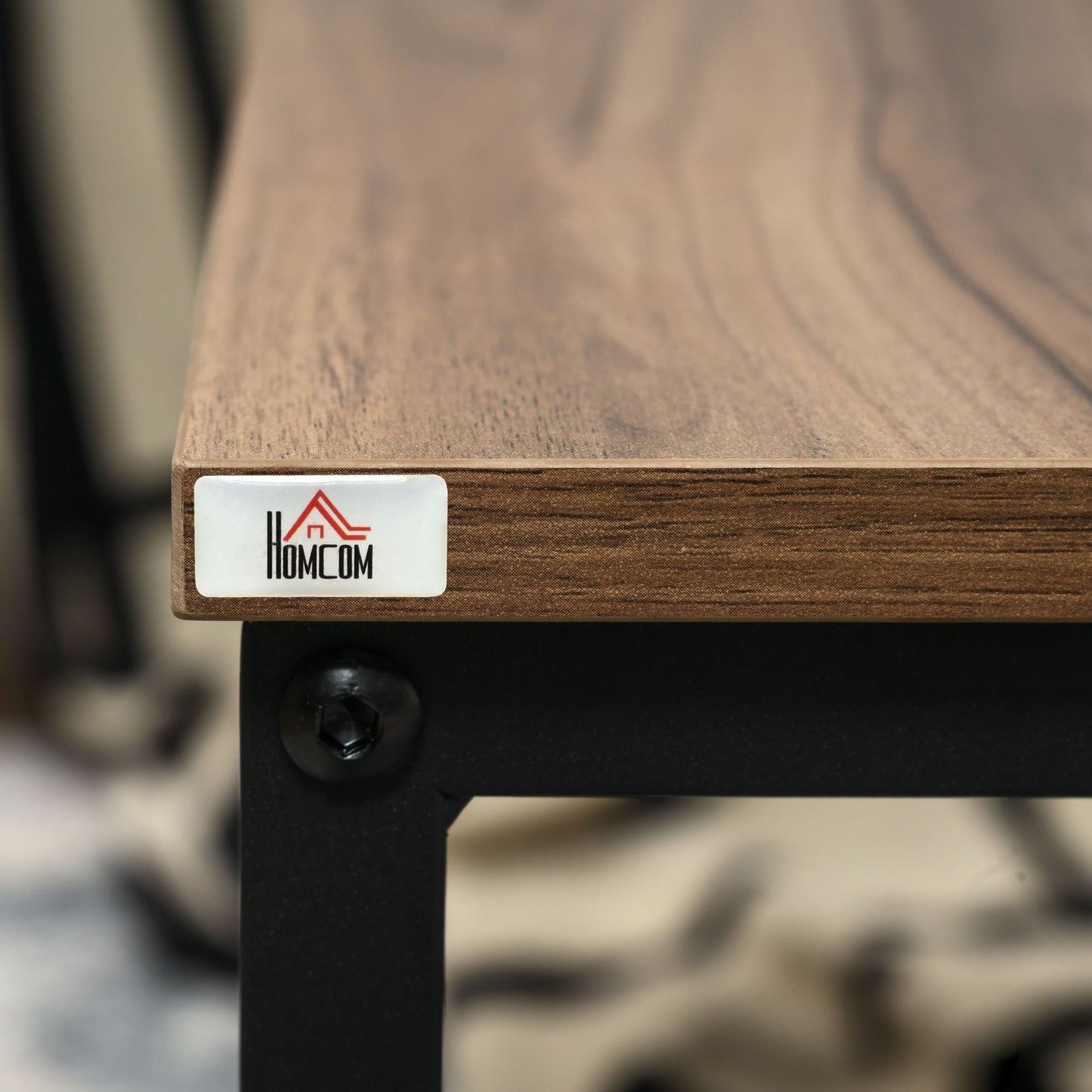 Salontafel Set – Bijzettafel – Koffietafel – Tafeltje – Tafel Duo – Industrieel Design – Zwart Stalen Frame – Houtlook Tafelblad