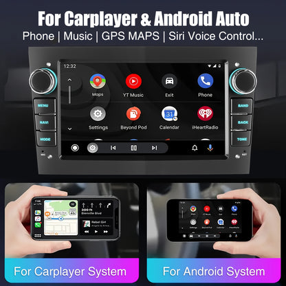 Android 14 Autoradio – 2-Din Carplayer – Multimedia Systeem – GPS Navigatie – Touchscreen Radio – 7-inch HD Display – WiFi & Bluetooth – Voor Opel Astra Corsa Vivaro