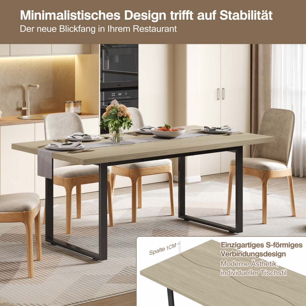 Eettafel – Keukentafel – Tafel – Eetkamertafel – Industriële Tafel – 160x80 cm – Stevig Metalen Frame – Water- en Krasbestendig