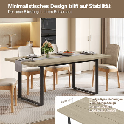 Eettafel – Keukentafel – Tafel – Eetkamertafel – Industriële Tafel – 160x80 cm – Stevig Metalen Frame – Water- en Krasbestendig