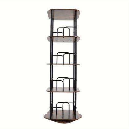 4-Tier Rotating Bookshelf | Wooden Floor Standing Book Storage Shelf, Multipurpose Use, Assembled by NaMaSyo, Utility Racks