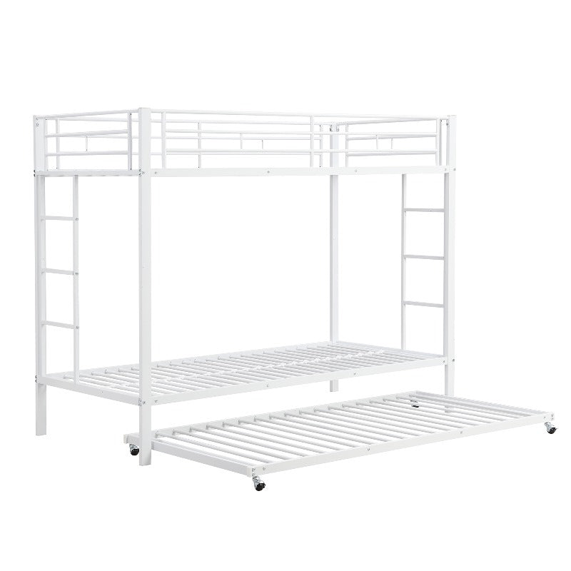 Stapelbed Met Uittrekbed – Stapelbed – Hoogslaper – Twijfelaar Bed – Kinderbed – 90x200 cm – Metalen Frame – Veiligheidsrails