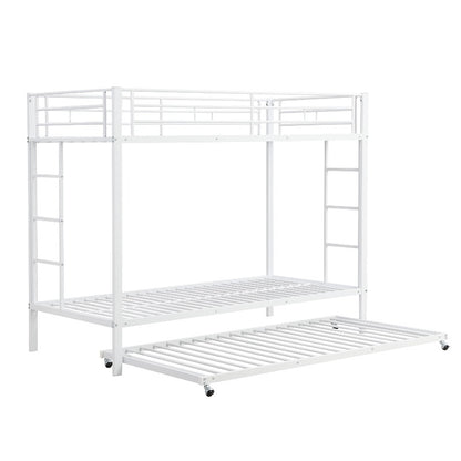 Stapelbed Met Uittrekbed – Stapelbed – Hoogslaper – Twijfelaar Bed – Kinderbed – 90x200 cm – Metalen Frame – Veiligheidsrails