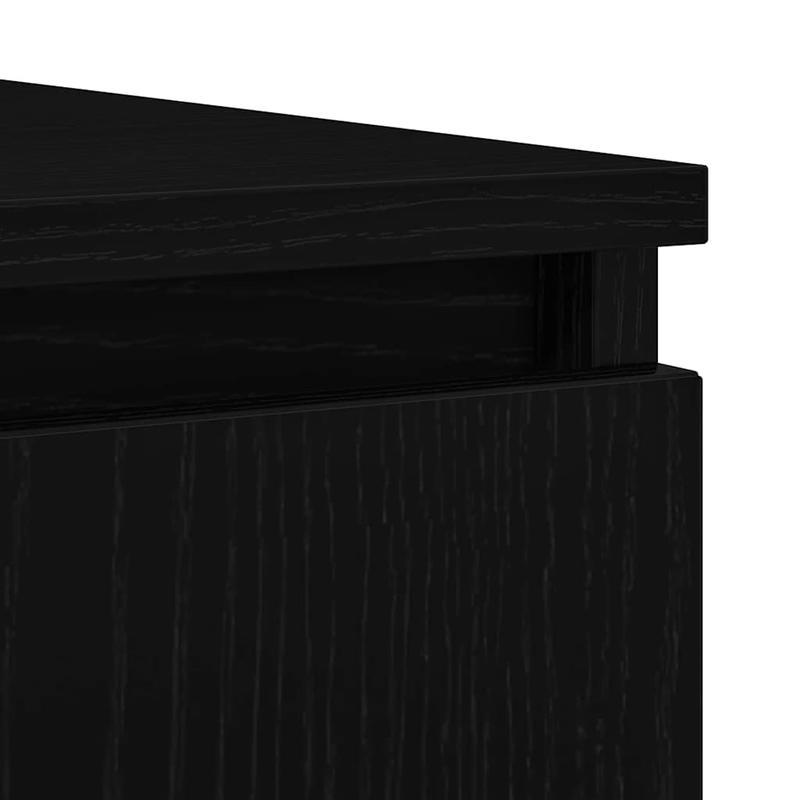 Dressoir – Sideboard – Opbergkast – Ladekast – Commode – Zwart Eiken – MDF Chipboard – Praktisch Met Lades 100,5x35x98,5 cm