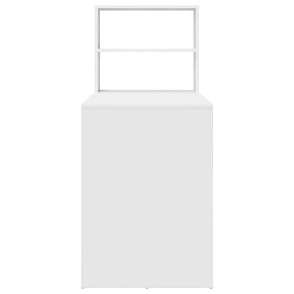 Bureau – Bureautafel – Computertafel – Schrijftafel – Werktafel – Wit – Massief Hout – Compact 113x54x120 cm – Met Laden en Opbergruimte