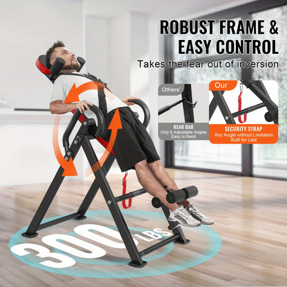 Invertietafel – Inversietafel – Zwaartekrachttrainer – Omkeertafel – Rugstretcher – Vouwbaar Design – Verstelbare Riemen – Stevig IJzeren Frame