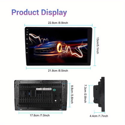 Autorradio – Multimedia Speler – Navigatiesysteem – Touchscreen Unit – Dubbele Din – 9 Inch Scherm – Android 15 Systeem – Draadloze CarPlay & GPS Met Camera
