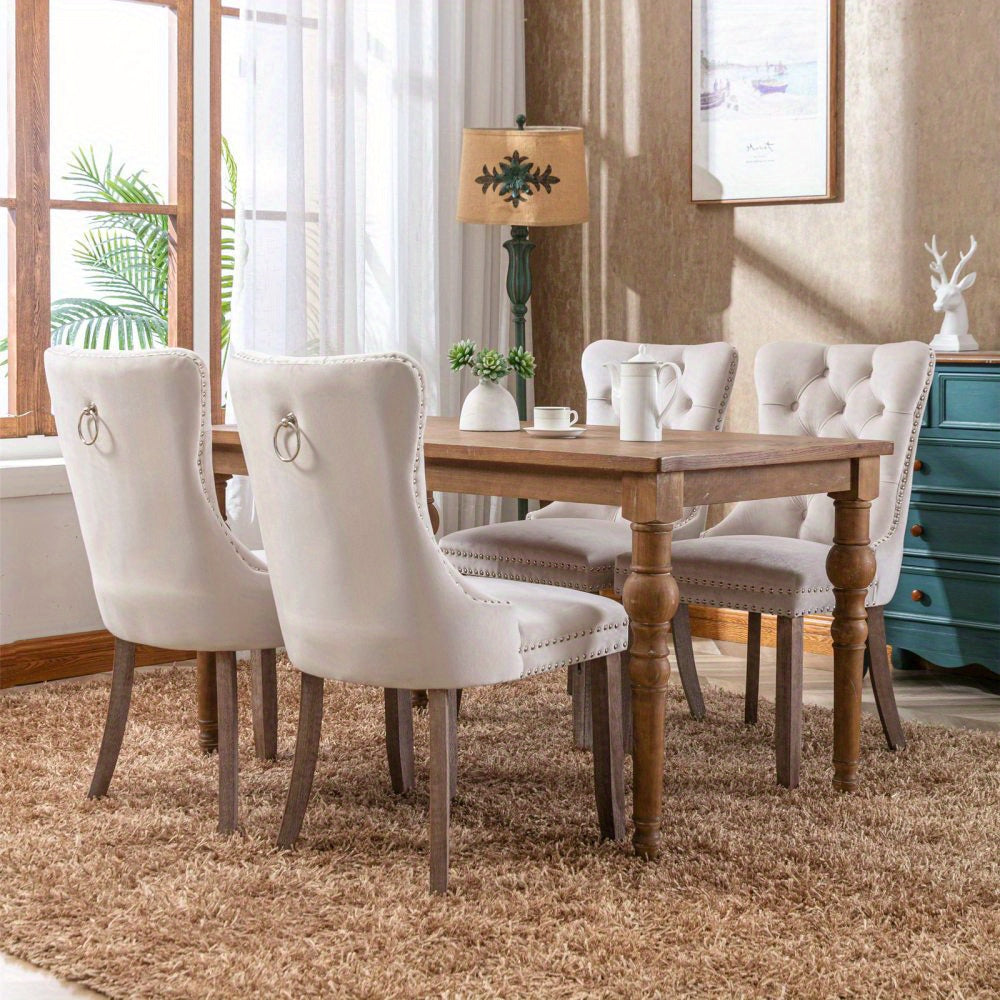 Eetkamerstoelen – Stoelen – Dining Chairs – Kuipstoelen – Zitmeubels – Set van 2 Beige – Getuft Design – Onderhoudsvriendelijke Stof