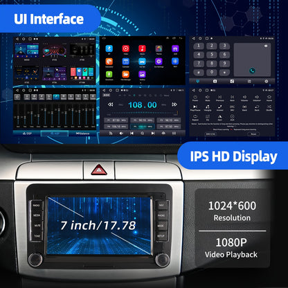 Autoradio Volkswagen – Multimedia Speler – Autoradio Android – GPS Navigatie – DAB+ Radio – 7-Inch IPS Touchscreen – Wireless Carplay & AHD Achteruitrijcamera