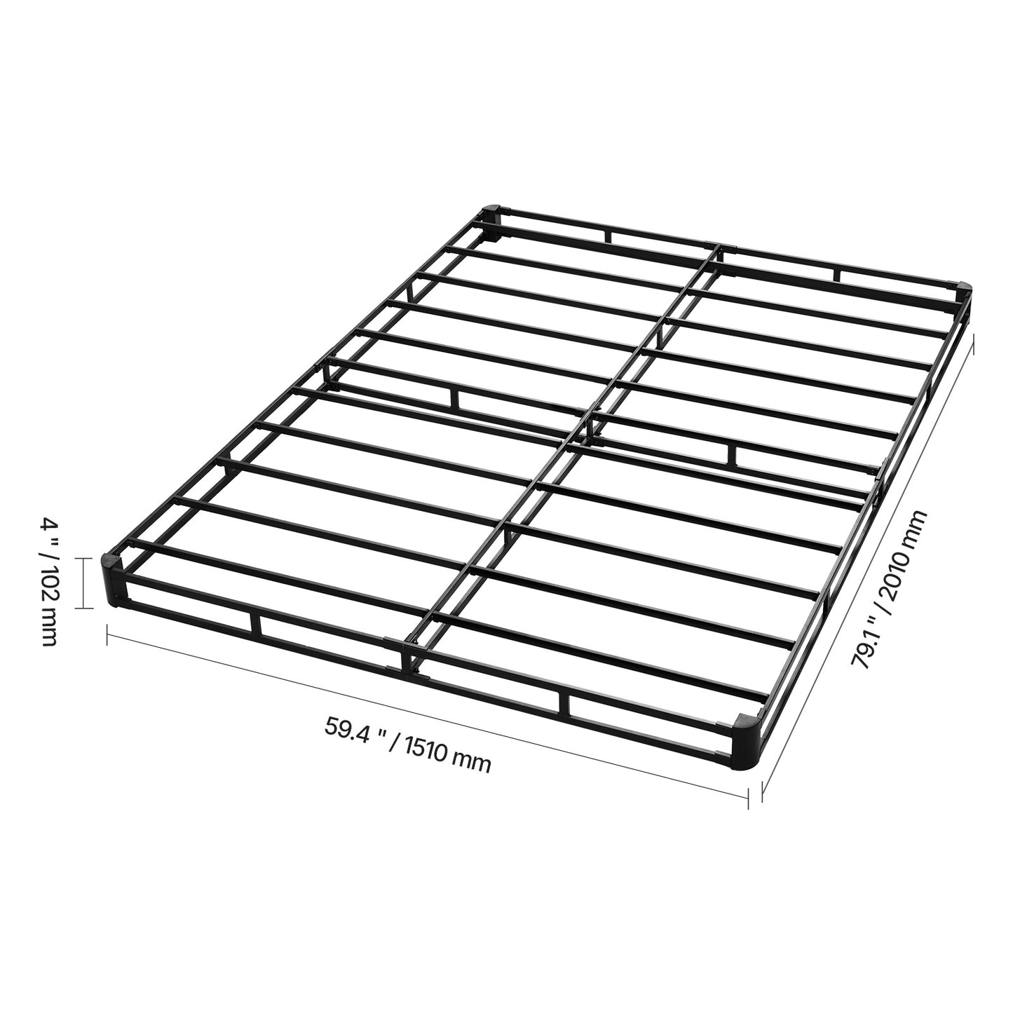 Boxspring Bedbodem – Boxspring Onderstel – Bedframe – Matras Ondersteuning – Queen Size – Staal Frame – Antislip Stoffen Hoes – 200x151x10 cm – Draagvermogen 1600 kg