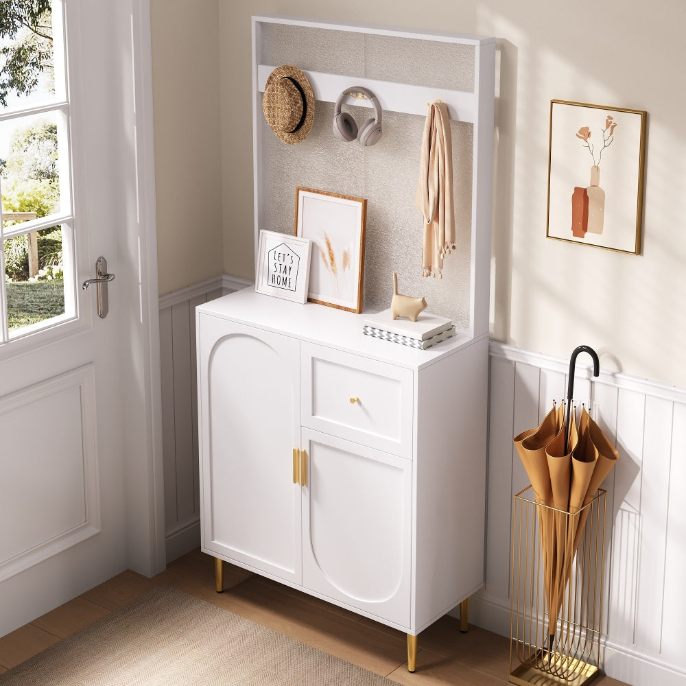 Coat Rack, Walk-in Wardrobe Set, Compact Walk-in Wardrobe, Hallway Wardrobe, Entrance Hall Cabinet, Wall Cupboard, Shelving, Entrance Hall and Corridor Wardrobe, Panelled Shoe Cabinet (WxHxD): 80x175.5x35cm