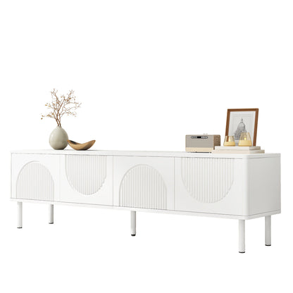 Tv-meubel – TV-kast – Tv-meubel met opbergruimte – Hangend TV-meubel – TV-dressoir – Extra Lang 180 cm – Kabelmanagement – Mat Wit – Laag Profiel & Minimalistisch Design