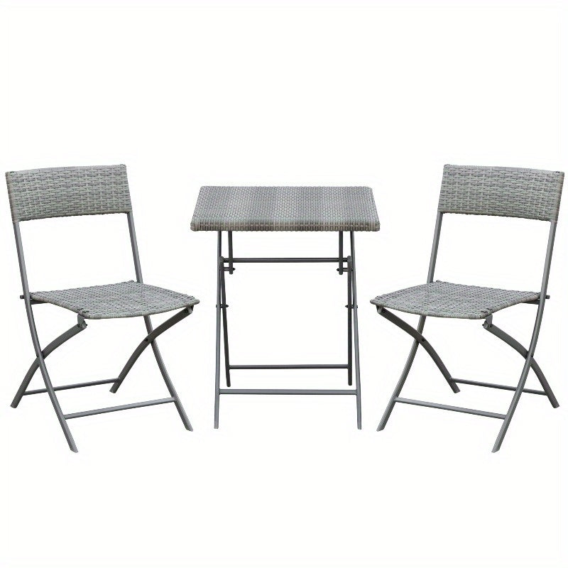 Bistroset – Tuinset – Balkonset – Tuinmeubel – Buitenmeubilair – Poly Rattan Stoelen – Rood Marmeren Tafel – Duurzaam & Weerbestendig