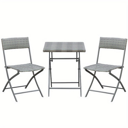 Bistroset – Tuinset – Balkonset – Tuinmeubel – Buitenmeubilair – Poly Rattan Stoelen – Rood Marmeren Tafel – Duurzaam & Weerbestendig