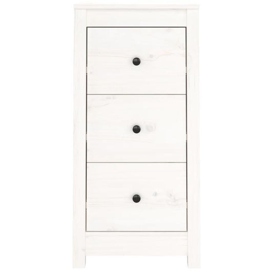 Ladekast – Kommode – Opbergkast – Dressoir – Kast – Wit Met Zwarte Handgrepen – Duurzaam Hardhout – Compleet Gemonteerd
