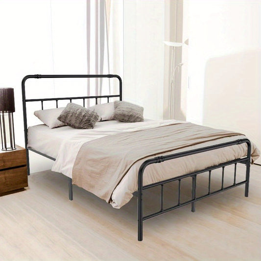 Bedframe – Metalen Bedframe – Tweepersoonsbed – Slaapbank – Bedbodem – 140x200 cm – Stevig Metalen Constructie – Inclusief Lattenbodem