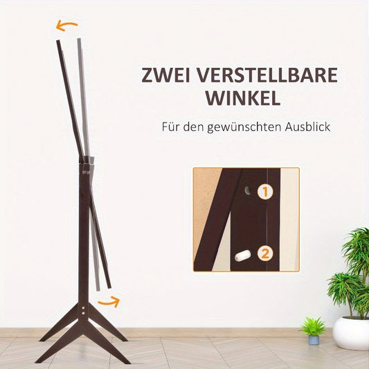 Full Length Spiegel – Staande Spiegel – Vloerspiegel – Volledige Lengte Spiegel – Hangende Spiegel – A-Frame Ontwerp – 47x46x148 cm – MDF Zwart Frame