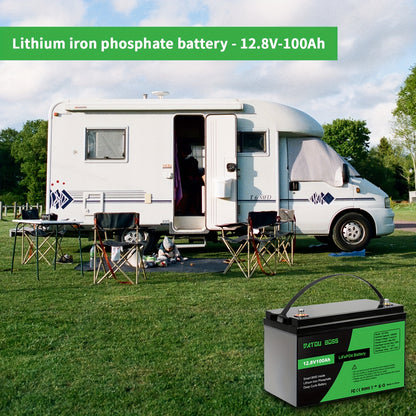 LiFePO4 Accu – Lithium Accu – Batterij – Deep Cycle Accu – Energieopslag – 12V - 200Ah – 100A BMS Bescherming – Lichtgewicht & Compact