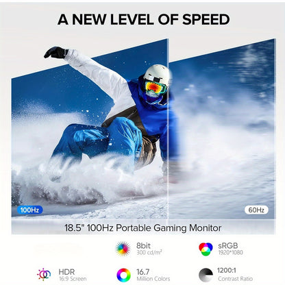 Draagbare Monitor – Portable Scherm – Extra Scherm Laptop – Monitor Uitbreider – Multi Monitor – 18,5 Inch Touchscreen – Full HD 1920x1080 – 100Hz Refresh Rate