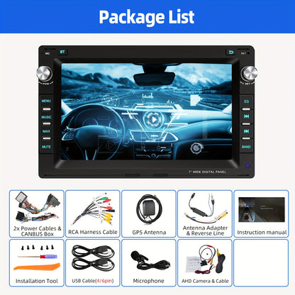 Android 14 Autostereo – Autoradio – Multimedia Speler – Navigatiesysteem – Touchscreen Radio – 7 Inch HD Scherm – Wireless Android Auto & CarPlay – Inclusief Achteruitrijcamera en Installatie Accessoires