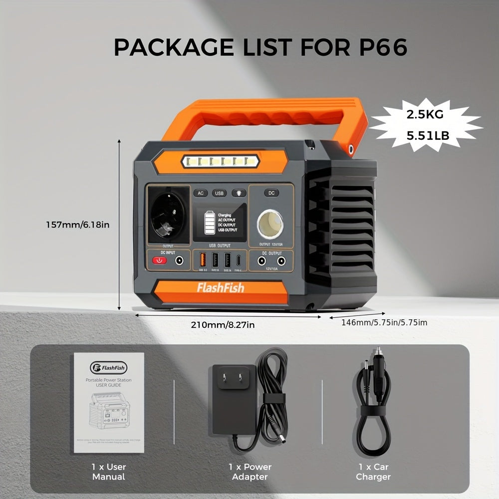 Powerstation – Draagbare Generator – Noodstroomvoorziening – Zonne-energie Generator – Mobiele Powerbank – 230,88 Wh Lithium-Ion – 300W AC Pure Sinus Output