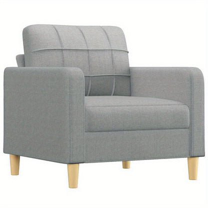 Fauteuil – Leunstoel – Zitzak – Relaxstoel – Lichtgrijs – Compact 60 cm – Stevig Hardhouten Frame