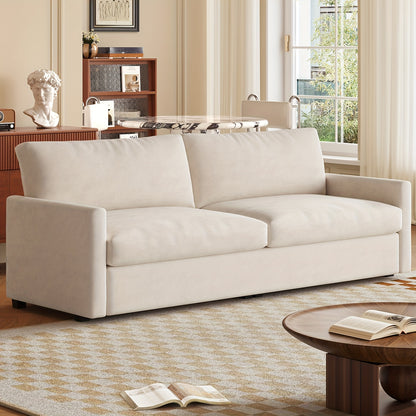 Bank – Tweezitsbank – Sofa – Loveseat – Zithoek – Beige Kleur – Oversized Comfortabele Zitting – Eenvoudige Montage