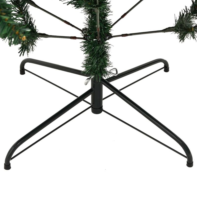 180cm (5'10") Foldable Artificial Christmas Tree with Hinges & Stand - Heavy-Duty Base, Easy Assembly, Sturdy Floor Decoration for Home, Office, Hotel Lobby - Space-Saving Design, No Needed, Lightweight & Sturdy Construction,