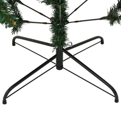 180cm (5'10") Foldable Artificial Christmas Tree with Hinges & Stand - Heavy-Duty Base, Easy Assembly, Sturdy Floor Decoration for Home, Office, Hotel Lobby - Space-Saving Design, No Needed, Lightweight & Sturdy Construction,