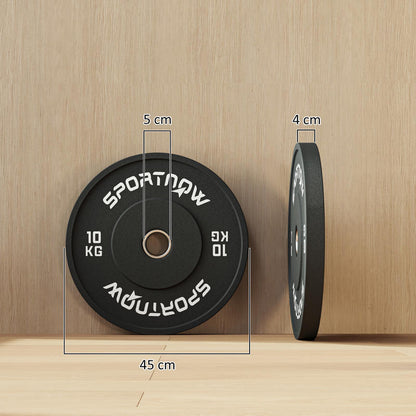 Halterset – Halterstang – Dumbbell – Haltergewichten – Krachttraining – 2 x 10 kg – Rubberen Coating – Geluidarm & Duurzaam