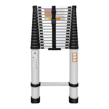 Telescopische Ladder – Uitschuifbare Ladder – Vouwladder – Inschuifbare Ladder – Opklapbare Ladder – 6,2 Meter Aluminium – Draagkracht 150 kg – Anti-slip Voeten