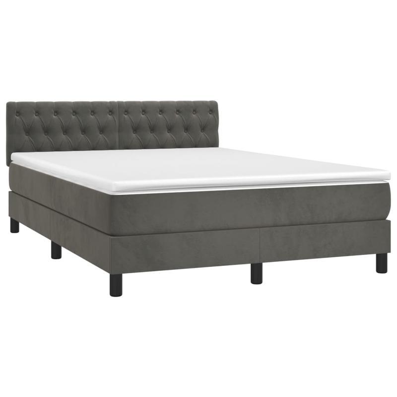 140x200cm Dark Gray Slatted Bed Base with Mattress - Multifunctional Integral Bed Frame, Classic Style, No Electricity Needed, Easy Assembly, Durable & Comfortable Sleep Solution for Small Family Bedrooms, Bedroom Furniture,