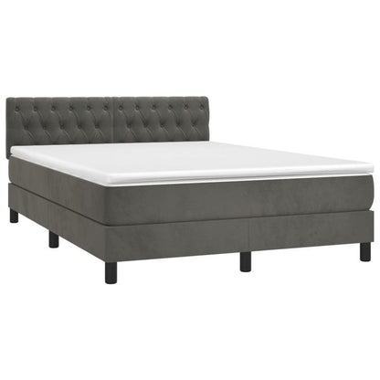 140x200cm Dark Gray Slatted Bed Base with Mattress - Multifunctional Integral Bed Frame, Classic Style, No Electricity Needed, Easy Assembly, Durable & Comfortable Sleep Solution for Small Family Bedrooms, Bedroom Furniture,