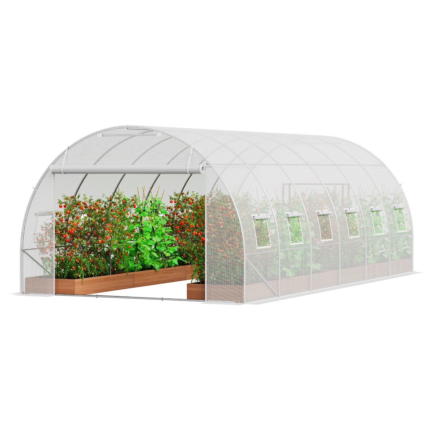 Kweekkas – Tuinkas – Broeikas – Tunnelkas – Serre – Groot Walk-In Ontwerp – Gegalvaniseerd Stalen Frame – 140g/m² PE Waterdichte Cover
