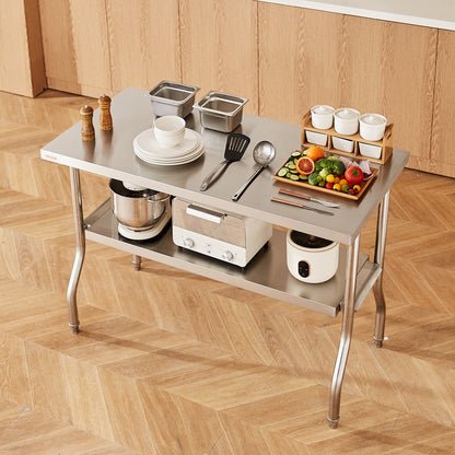 Werktafel Roestvrij Staal – Inklapbare Tafel – Keukentafel – Werkbank – Cateringtafel – 48 x 24 Inch – SUS201 RVS – 350 Kg Draagvermogen