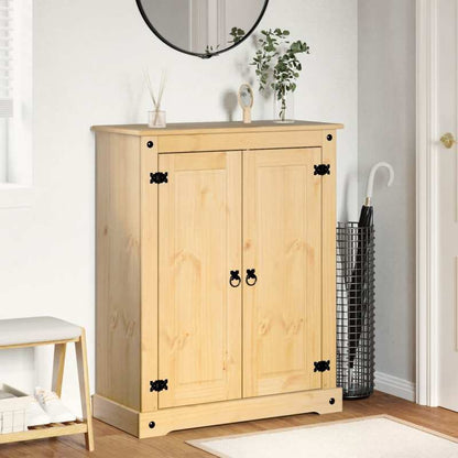 Schoenenkast – Schoenenrek – Schoenenkast – Opbergkast – Schoenenopbergmeubel – Marrone – Massief Vurenhout – 2 Deuren en 3 Lades – Vrijstaand en Stabiel – 86x38,5x108 cm