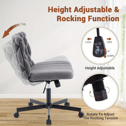 Bureaustoel – Werkstoel – Kantoorstoel – Draaistoel – Bureaustoel Grijs – Ergonomische Zitting Met Memory Foam – Verstelbare Zithoogte Met 360° Draaibare Zitting