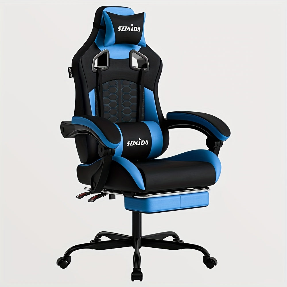 Gamingstoel – Gamestoel – Gaming Chair – Game Stoel – Esports Chair – Ergonomische Verstelbare Rugleuning – PU Kunstleer Met Voetensteun