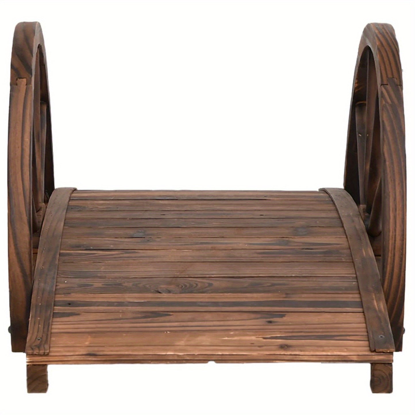 Tuinbrug – Houten Brug – Sierbrug – Tuinpad Brug – Wandelbrug – Massief Vurenhout – 99x50x38 cm – Weerbestendig