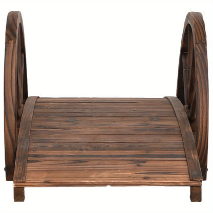 Tuinbrug – Houten Brug – Sierbrug – Tuinpad Brug – Wandelbrug – Massief Vurenhout – 99x50x38 cm – Weerbestendig