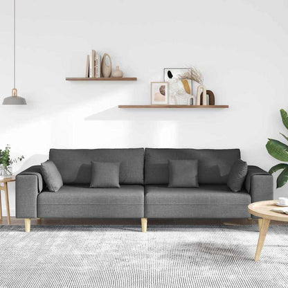 Bank – Bankstel – Sofa – Zitmeubel – Woonkamermeubel – Donkergrijs Stof – Ergonomisch Comfort – Stevig Multiplex Houten Frame