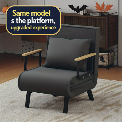 Sofa Bed – Slaapbank – Bedbank – Slaapbankje – Bedbankje – Grote Maat – Snelle Opvouwstijl – Massief Houten Armleuningen – Lichtgewicht Khaki