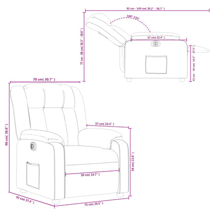 Elektrische Stoel – Relaxfauteuil – Sta-op Stoel – Verstelbare Fauteuil – Elektrische Fauteuil – Elektrisch Verstelbaar – Kunstleer – 135 Graden Kantelbaar